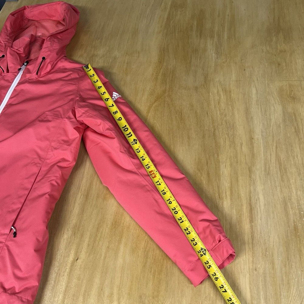 Adidas Jacket Women's Sz Large Lightweight Puffer Bomber Hooded Full Zip Pink - Picture 6 of 14